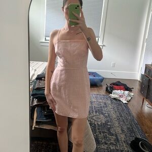 Pink mini dress